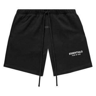 Fog Essentials Jet Black Shorts front view UK
