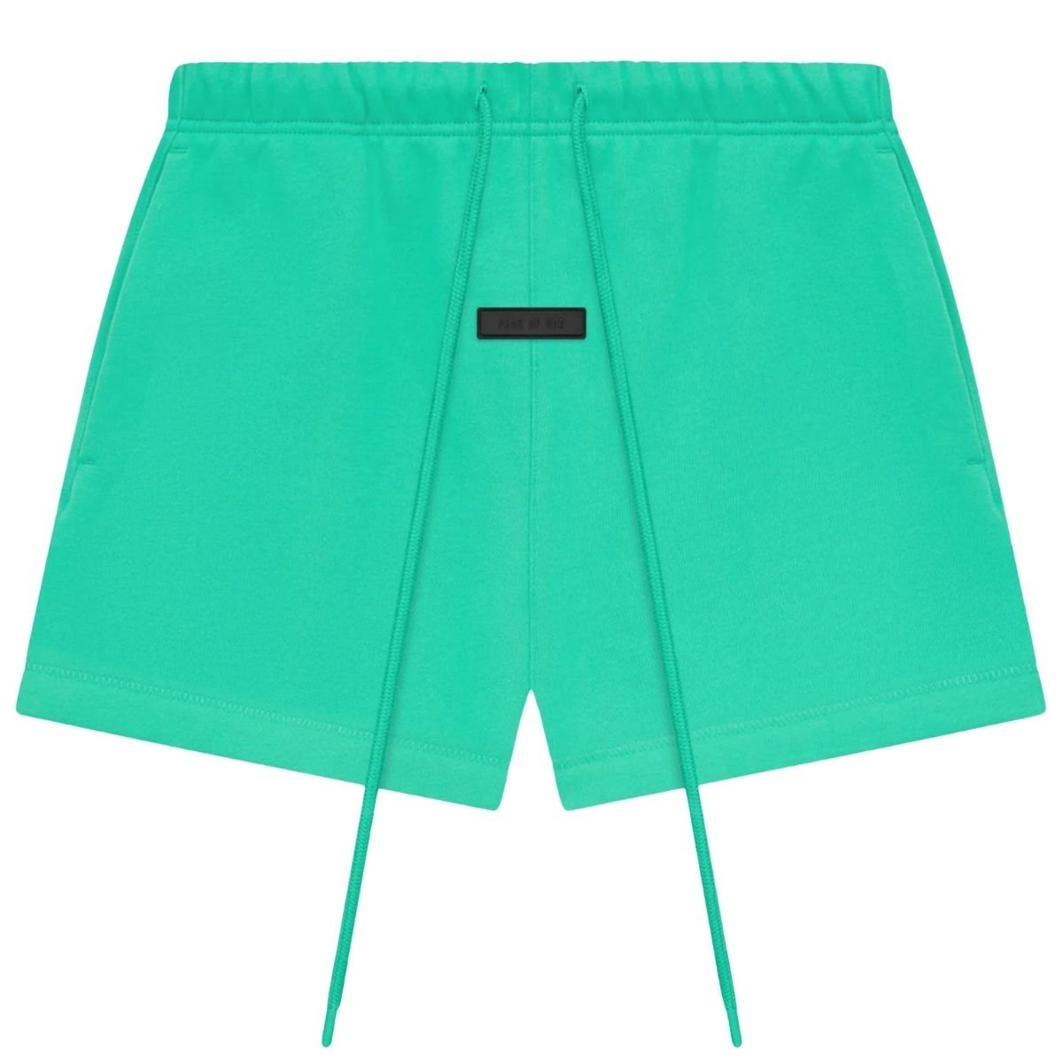 Fog Essentials Mint Leaf Shorts front view with logo print