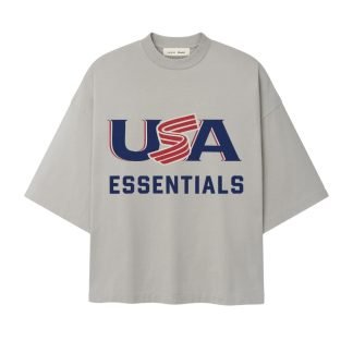 Essentials USA Baseball T shirt front view in cotton fabric
