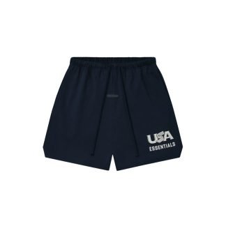 Essentials USA Shorts front view with relaxed fit