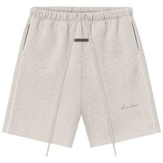 Fear of God Essentials Fleece Shorts Cloud White front view