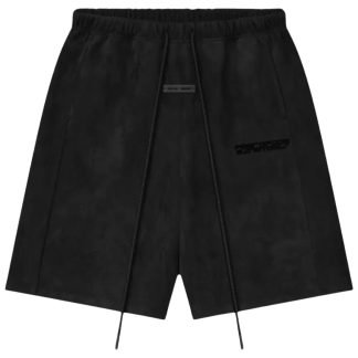 Fear of God Essentials Fleece Shorts Vintage Black front view