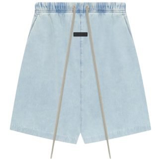 Fear of God Essentials Light Washed Denim Short front view