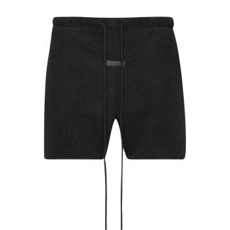 Fear of God Essentials Polar Fleece Shorts Jet Black Front View