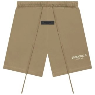 fear of god essentials shorts oak front view