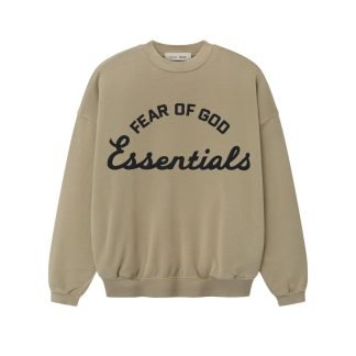 Essentials crewneck sweatshirt front view in black, simple round neck design