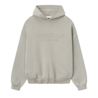 essentials embossed fleece hoodie front view uk