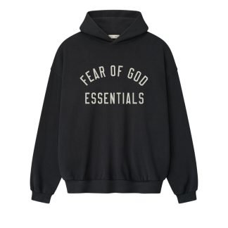 essentials varsity hoodie uk front view black